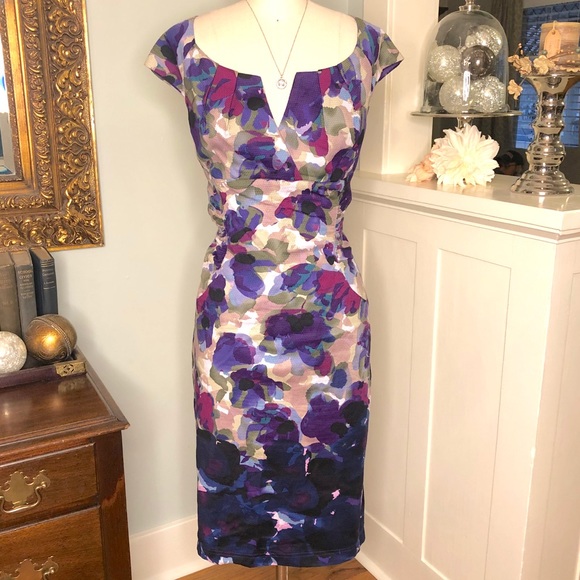 Adrianna Papell Dresses & Skirts - Adrianna Papell Purple Floral Sheath Dress